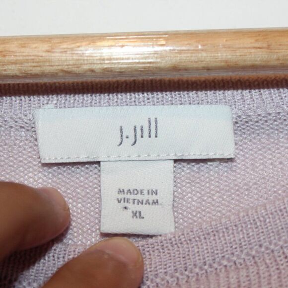 J. Jill Lilac Linen Blend  3/4 sleeve Sweater  Women's Size XL - Picture 9 of 12
